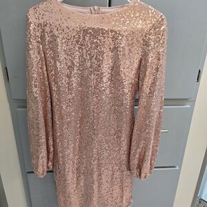 Rose gold sequin dress